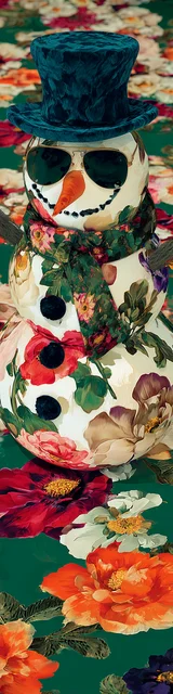 Free printable Christmas bookmarks of a green snowman wearing cool sunglasses